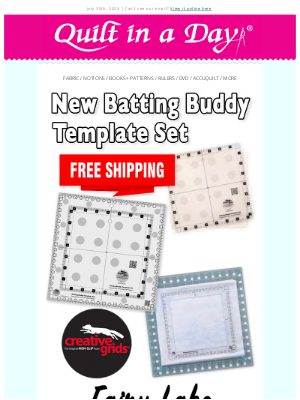 Quilt In A Day - Up to 30% off & Free Shipping - Batting Buddy Template, Fairy Lake & Indigo Palette