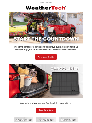 WeatherTech - College Move-Out Is Around the Corner