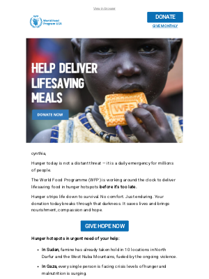 World Food Program USA - These hunger hotspots urgently need your help ➡