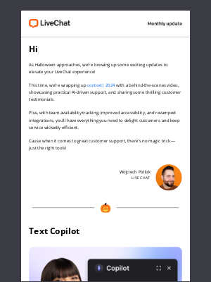 LiveChat - No tricks, just treats: October’s news from LiveChat 🎃