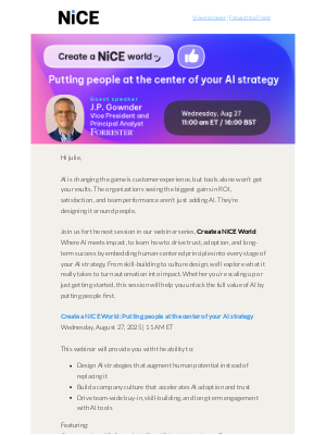 NICE - You’re invited: Discover why human-centered AI wins in our upcoming webinar