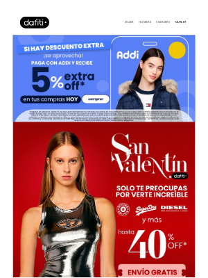 Dafiti (Colombia) - HOY: 5% EXTRA OFF pagando con Addi 💳✨