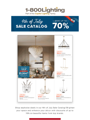 Capitol Lighting's 1800lighting - NEW SALE CATALOG 🌟 Sparkling Deals for 4th of July!