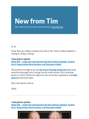 Tim Ferriss - New from Tim — 