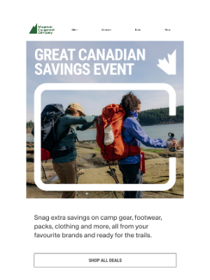MEC (Canada) - In case you forgot to take today off...