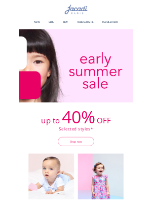Jacadi - Early Summer stars NOW🌞 Up to 40% off