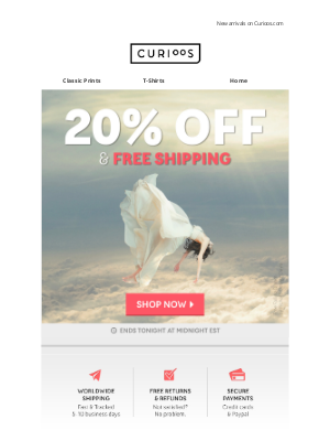Curioos - 20% OFF and Free Shipping