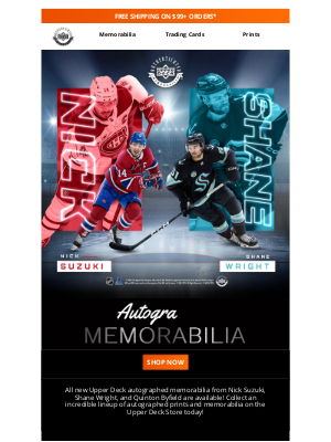 Upper Deck - All-New Autographed Hockey Memorabilia is Available!