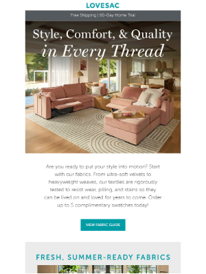 Lovesac - Explore Your Options: Order 5 Free Fabric Swatches