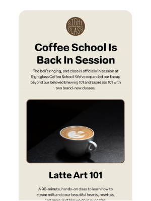 Sightglass Coffee - 🎓☕️ Coffee School is Back in Session