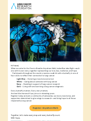Lung Cancer Research Foundation - Be part of something beautiful this fall