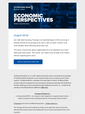 City National Bank - Economic Perspectives: August 2024, Housing