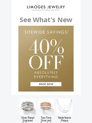 Limoges Jewelry - 40% Off Sitewide – New Personalized Jewelry Just Dropped!