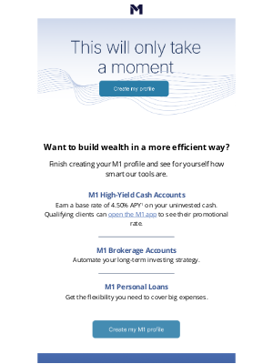 M1 Finance - Don’t wait: Finish your profile