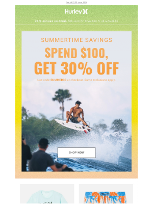 Hurley - SUMMER SALE: 30% OFF