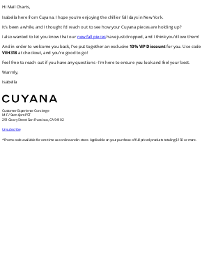 Cuyana - Mail Charts, just curated: An offer for you