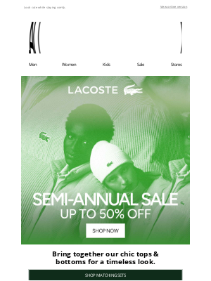 Lacoste - Matching Sets, up to 50% Off.