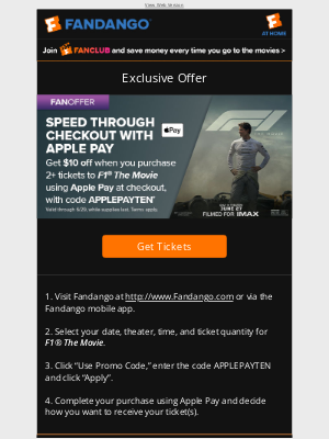 Fandango - Special Offer: F1® The Movie