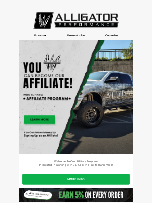 Alligator Performance - Become An Affiliate!