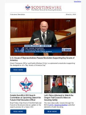 Boy Scouts of America - U.S. House of Representatives Passes Resolution Supporting Boy Scouts of America