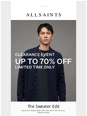 ALLSAINTS (United Kingdom) - Clearance Event: Up To 70% Off