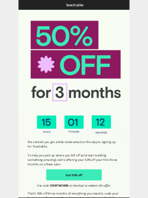 Teachable - The weekend is ending…and so is this sale 🥲