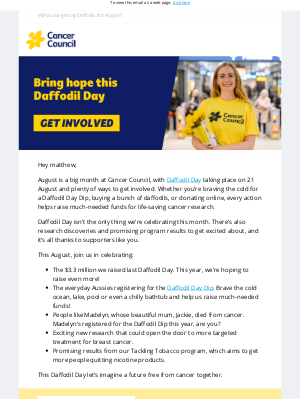 Cancer Council NSW (Australia) - What we've got in store for August!