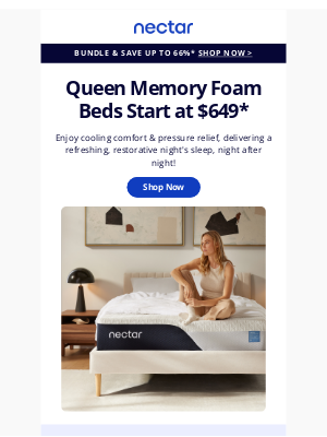 Nectar Sleep - Queen size starts at $649 🛌. The dawn of a new sleep 🌞!