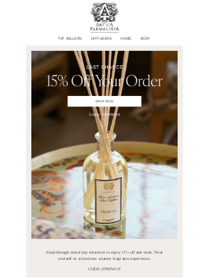Antica Farmacista - Don’t Miss Out: 15% Off Ends Soon!