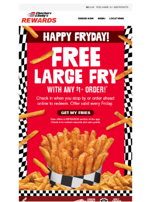 Checkers Drive-In Restaurants - FRYday = FREE 🍟