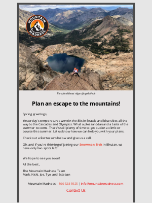Mountain Madness - A collection of adventures waiting for you
