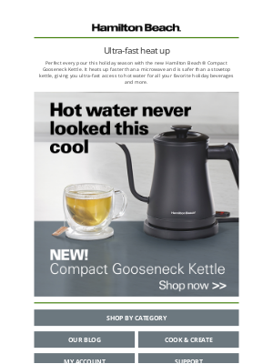 Hamilton Beach - 🫖 Ultra-fast Gooseneck Kettle for your holiday beverages ☕