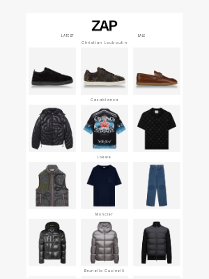 ZAP CLOTHING - Loewe, Christian Louboutin, Moncler, Brunello Cucinelli & Casablanca