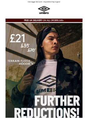 Umbro (UK) - FURTHER REDUCTIONS! Now up to 70% OFF