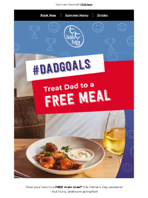 Brewers Fayre (United Kingdom) - Dads eat FREE - it's on us! Your exclusive Father's Day deal