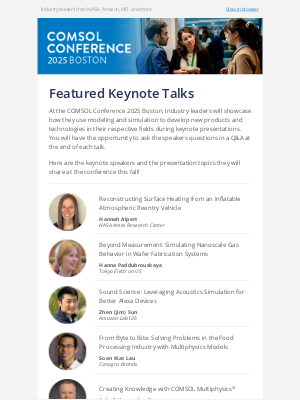 COMSOL - 6 Keynote Talks at the COMSOL Conference 2025 Boston 