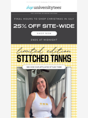 University Tees - Trending: Stitched Tanks 💥