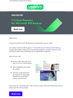 Veeam Software - The 7 reasons you need to back up Microsoft 365...