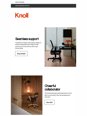 Knoll - Form, function, and focus—at 20% off