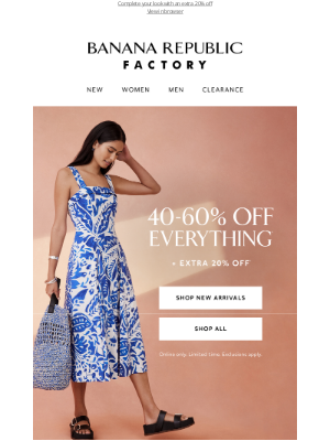 Banana Republic Factory - 40-60% off effortless summer dresses