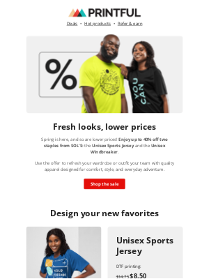 Printful - Up to 40% off SOL’S favorites ⚡
