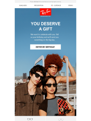 Ray-Ban - Get a birthday reward on us