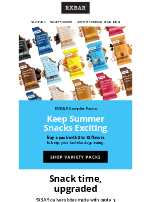 RXBAR - RXBAR sampler packs—no more boring snacks!