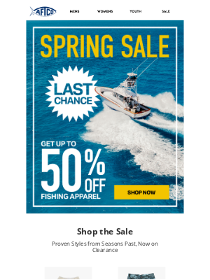 AFTCO Fishing - Last Chance on Styles Up to 50% Off!