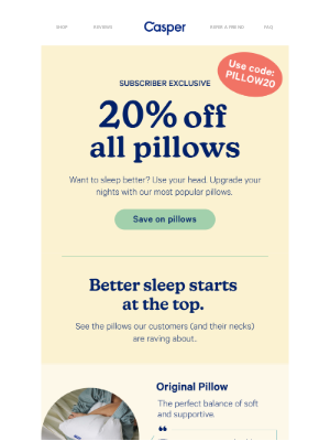 Casper - 20% off all pillows?! 🤯