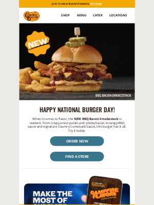 Cracker Barrel - 🍔Stacked with flavor for National Burger Day