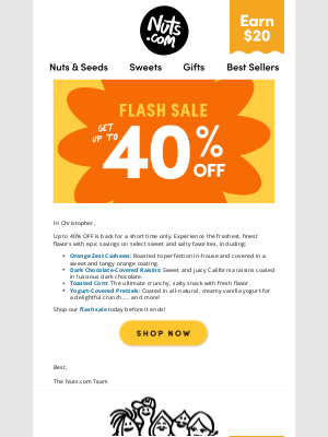 Nuts - UP TO 40% OFF FLASH SALE