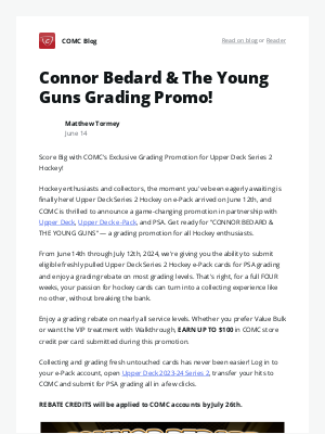 COMC - Connor Bedard & The Young Guns Grading Promo!