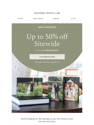 Nations Photo Lab - Up to 50% off SITEWIDE 🤩