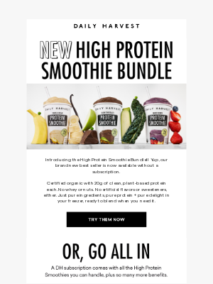 Daily Harvest - JUST DROPPED: High Protein Smoothie Bundle